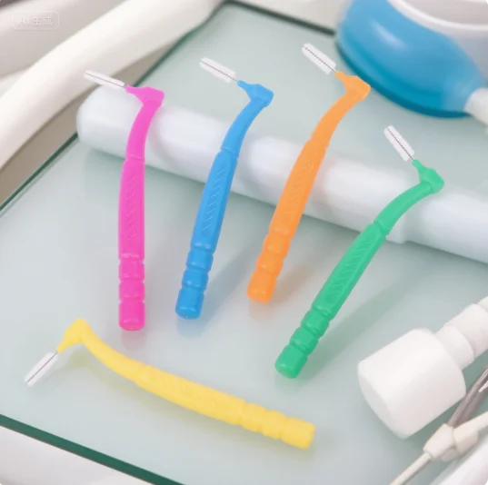 

10PCS Mini Toothbrush Inter Dental Cleaning Travel Portable L-shaped Orthodontics Braces Interdental Brush Clean Between Teeth