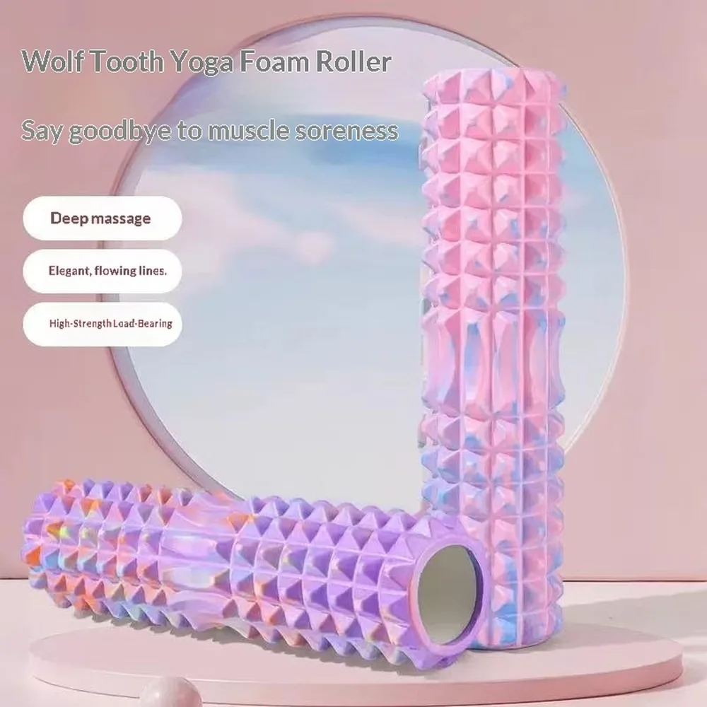 EVA Foam Roller Wolf Tooth Crescent Muscle Relaxation Solid Yoga Column Fitness Massage
