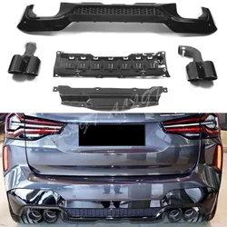 Rear Bumper Back Diffuser Spoiler For BMW X3 30i G01 G08 LCI 2022+ Upgrade X4M Style Four Outlet Diffuser Tail With Exhaust Tips
