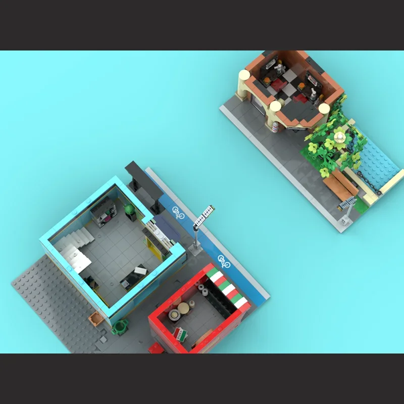 Street View Model Moc Building Blocks Central Street  Model Technology Brick DIY Assembly Construction Toy Holiday Gifts