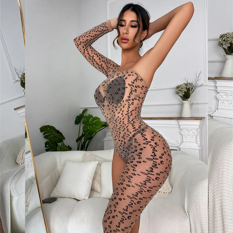 New Women\'s Single Leg Socks Leopard Print Tights Plus Size Body Stockings Sexy Ladies Lingerie Fashion Hot Costume Underwear