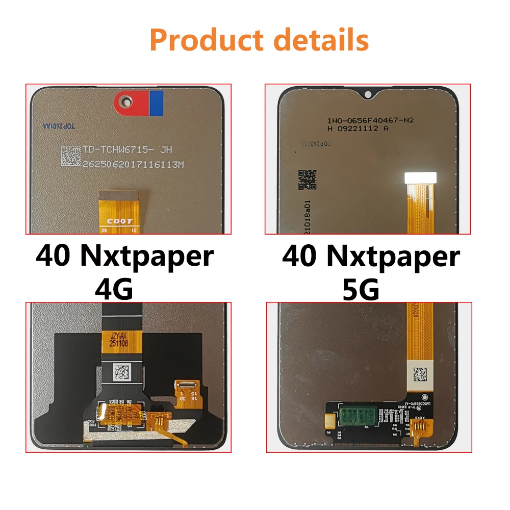 Lcds Original For TCL 40 NxtPaper 4G T612B Touch Screen Digitizer