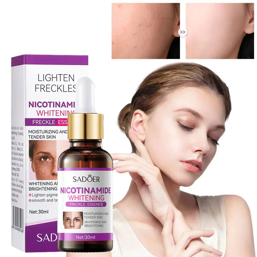 Nicotinamide-Essence de blanchiment des taches de rousseur, élimine les taches foncées, acide hyaluronique, collagène, soins du visage, T8T5