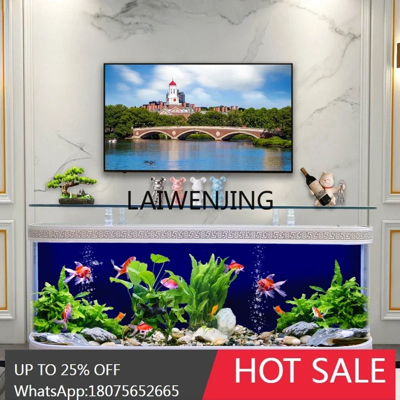 

HLZ fish tank aquarium ecological water-free floor-to-ceiling living room coffee table against the wall