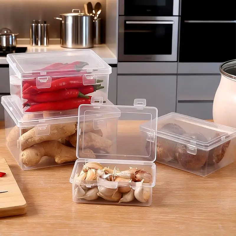 Plastic Food Storage Containers With Lids Airtight Kitchen Organizer Boxes For Refrigerator Pantry〔White〕