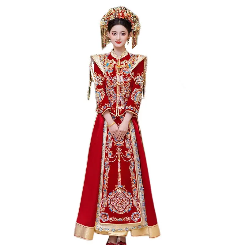 New velvet Chinese-style plus-size dress