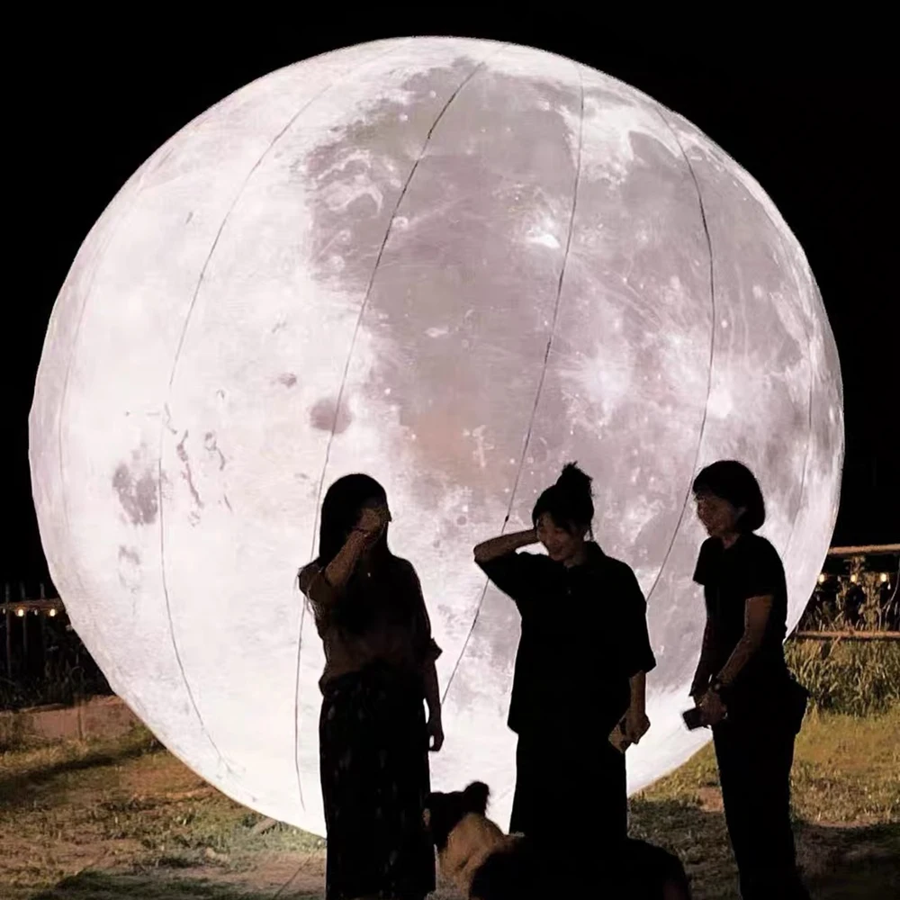 

Giant Inflatable Moon ball LED lighted inflatable moon Balloon Planet with blower Hanging Decoration Stage Advertising for Event