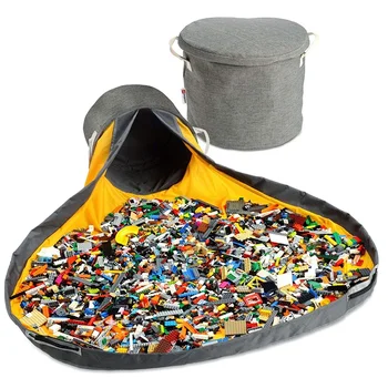พับเก็บของเล่นกระเป๋าเด็กทารกเล่นขนาดใหญ่ Cleanup Organizer Building Blocks ของเล่นคอนเทนเนอร์กระเป๋าบ้านตะกร้าซักผ้า