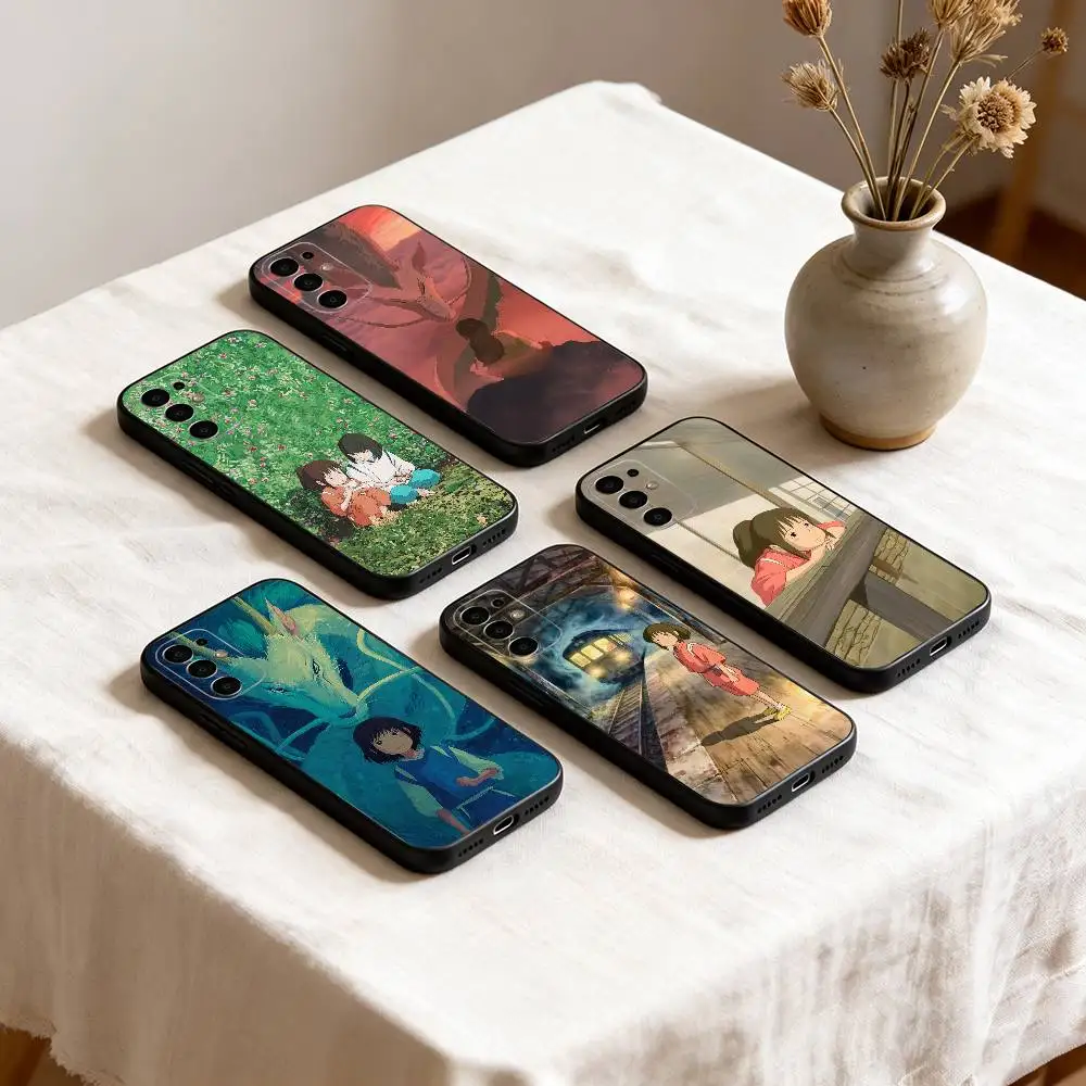 Spirited Away C-Chihiro H-Haku Phone Case Black Silicone Soft For Samsung S25,S24,S21,S22,S23,S30,Ultra,S20,Plus,Fe,Lite