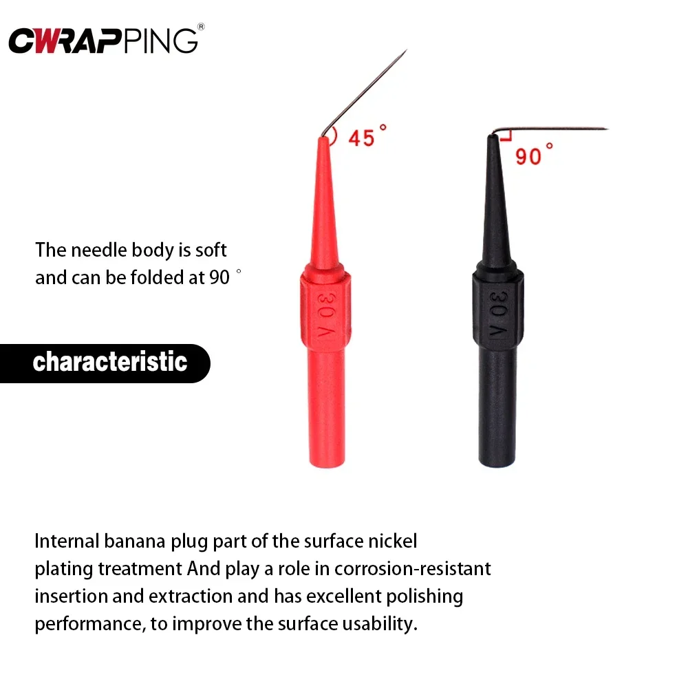 30V Car Tip Probes Diagnostic Tools Auto Multimeter Test Leads Extention Back Piercing Needle Tip Probes Mechanical Tools view 4