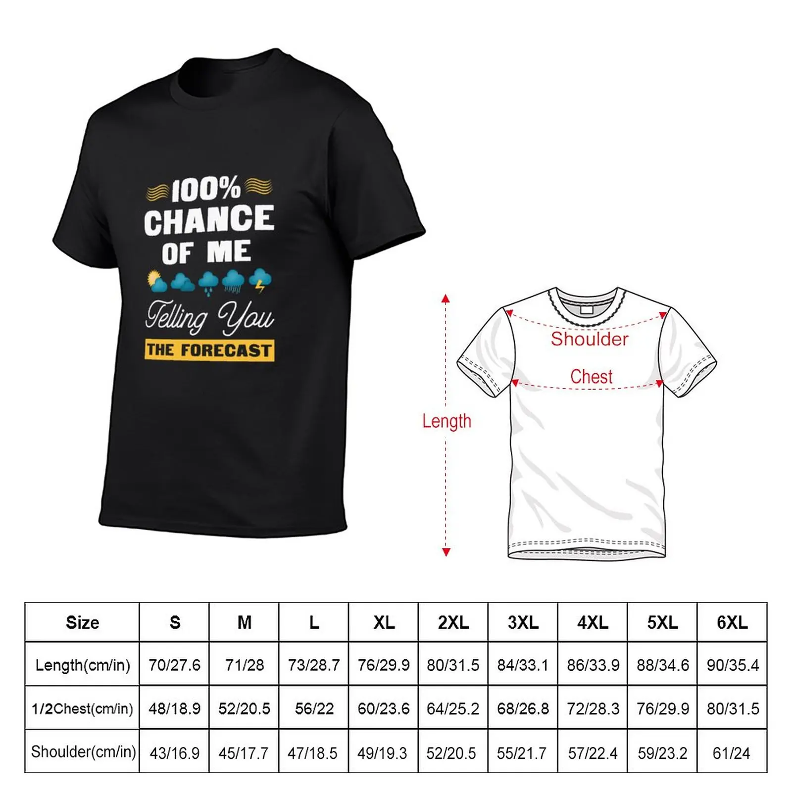 Meteorologist 100 Percent Chance Of Me Telling You The Forecast T-Shirt graphic t shirts anime clothes black t-shirts for men