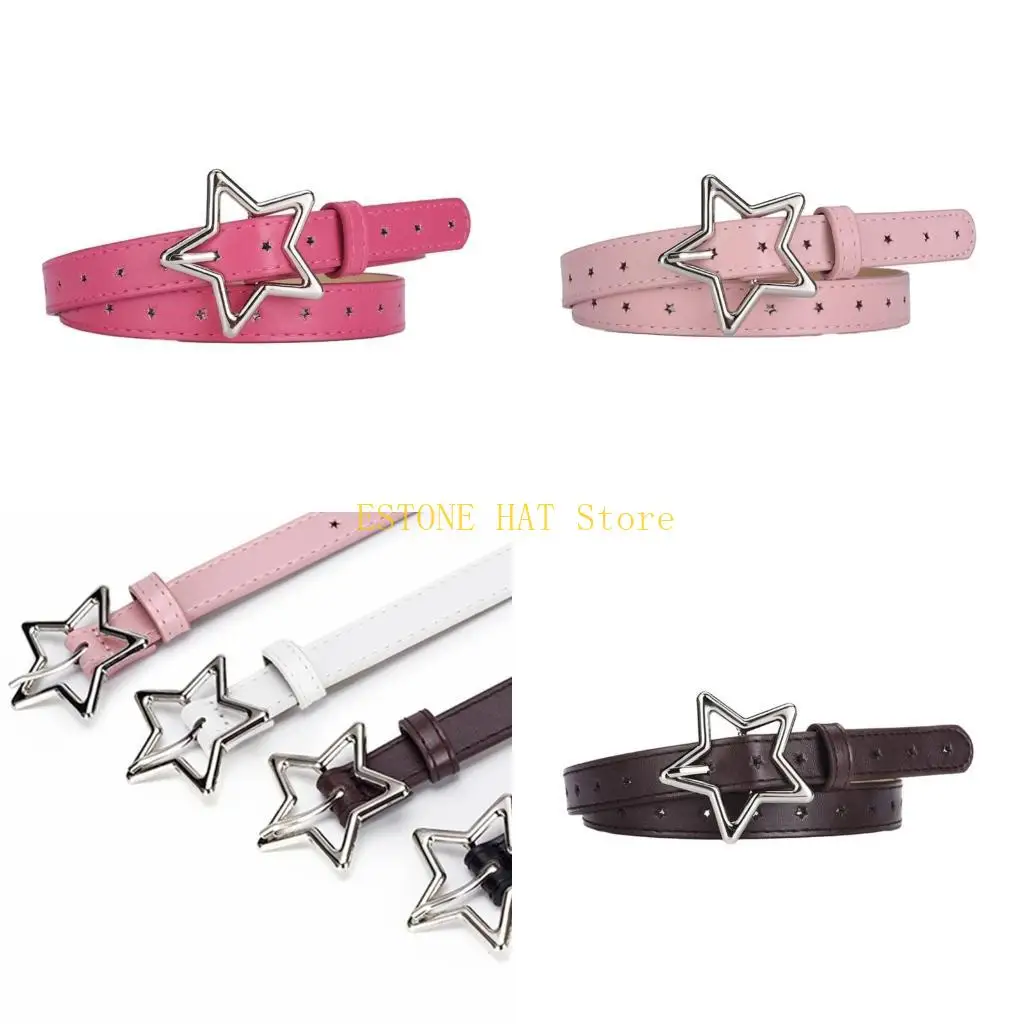 49MF حساسة جوفاء خارج النجوم حزام حزام الخصر الجينز البالغ طول القابل للتعديل