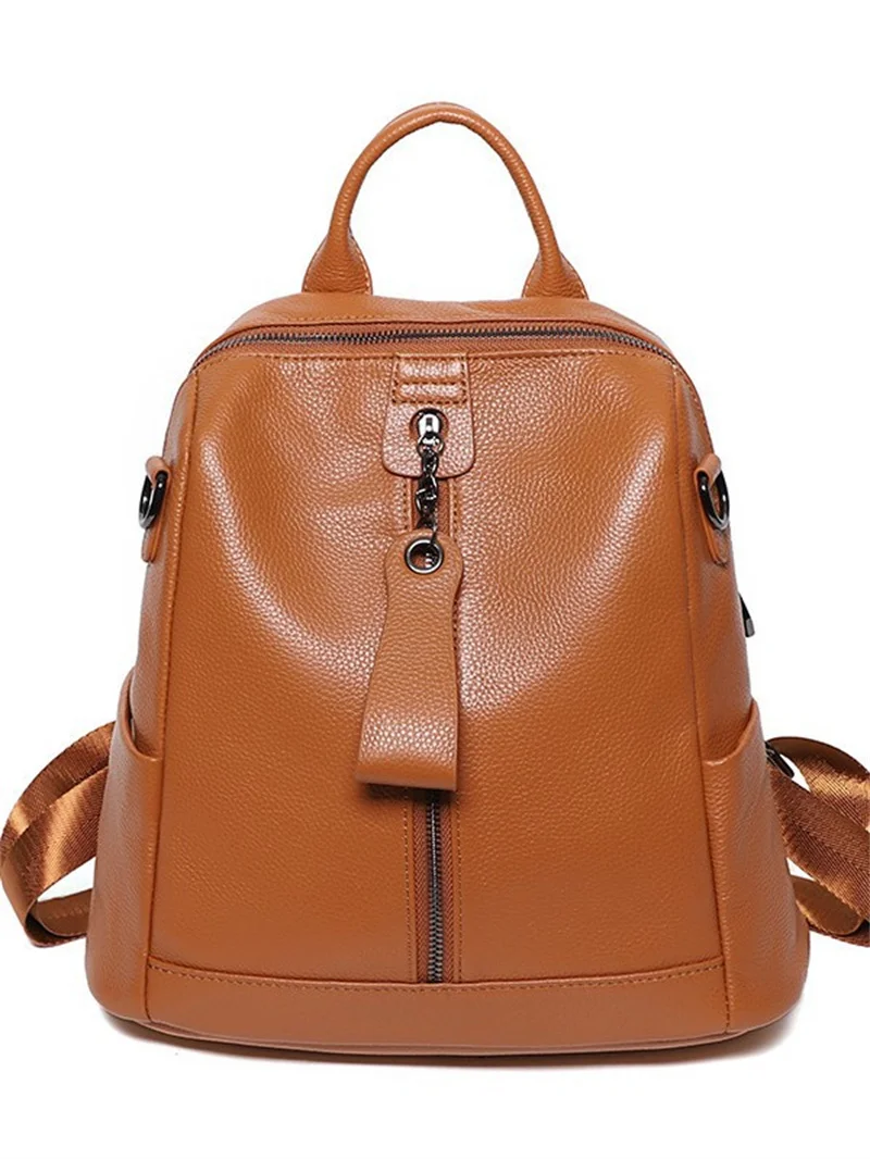 因果本物の牛革バックパック女性本革トラベルパックファッションレディース牛革ショルダーバッグ