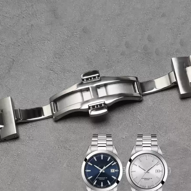 Correa de reloj de Metal sólido con extremo curvado T127, 21mm para 1853 Tissot 40mm T127.410 T127.407, correa de reloj de acero inoxidable, pulsera para hombre