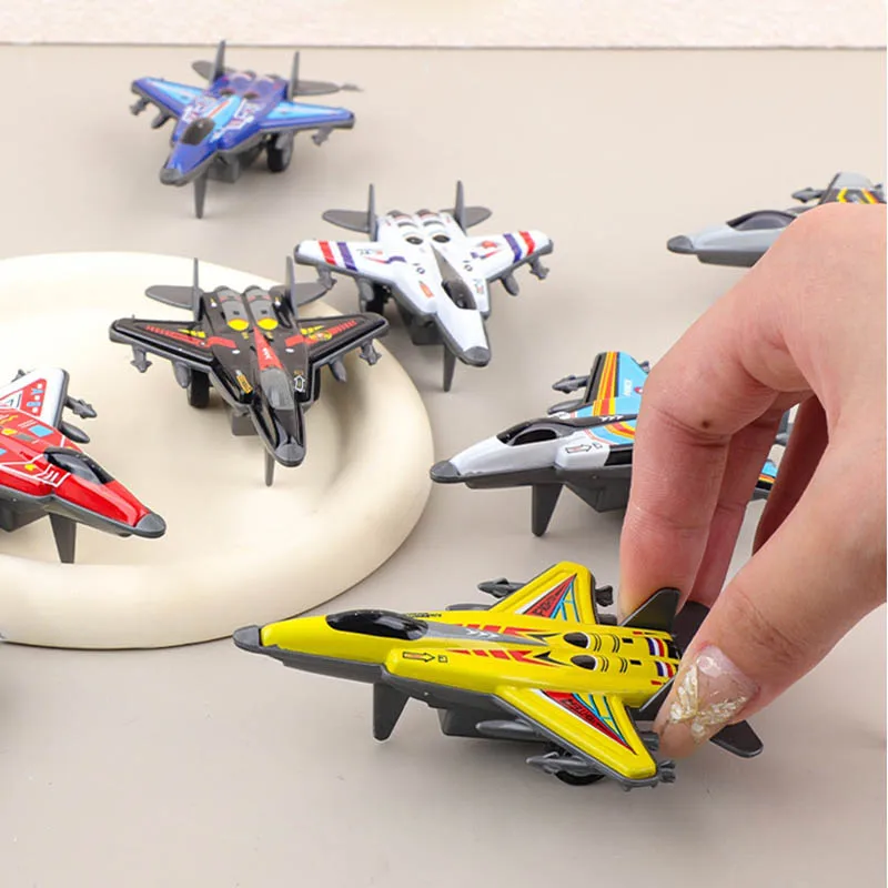5 قطعة لعبة مقاتلة للأطفال الأولاد محاكاة القصدير الجمود نموذج طائرة الإبداعية التراجع الطائرات سطح المكتب لعبة اللعب هدية