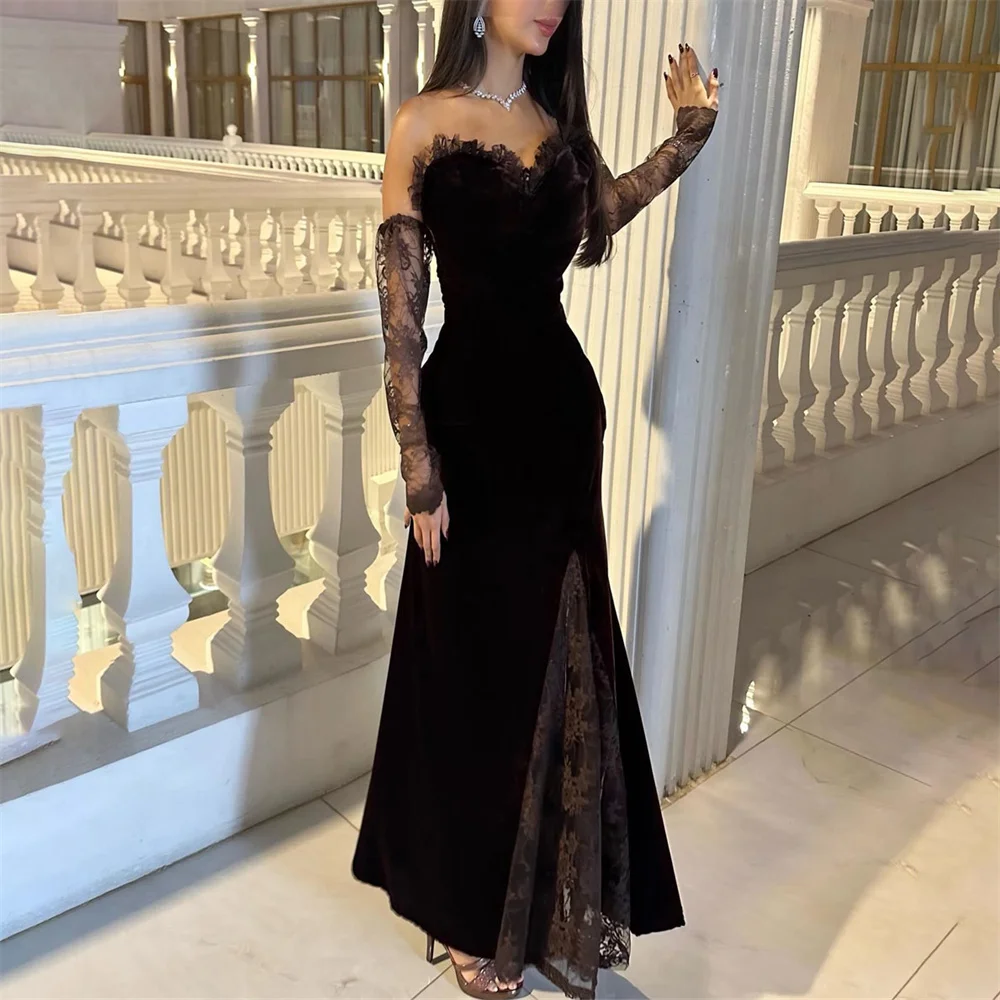 ROYET Lace Sweetheart Off The Shoulder Applique Mermaid Evening Dress Ankle Length Elegant Prom Gown Customized New 2024