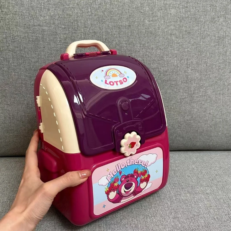 Miniso Toy Story Losto Strawberry Bear Home Simulation Toys Shoulder Bag Backpack Cooking Kitchen Set Girl Birthday Xmas Gifts