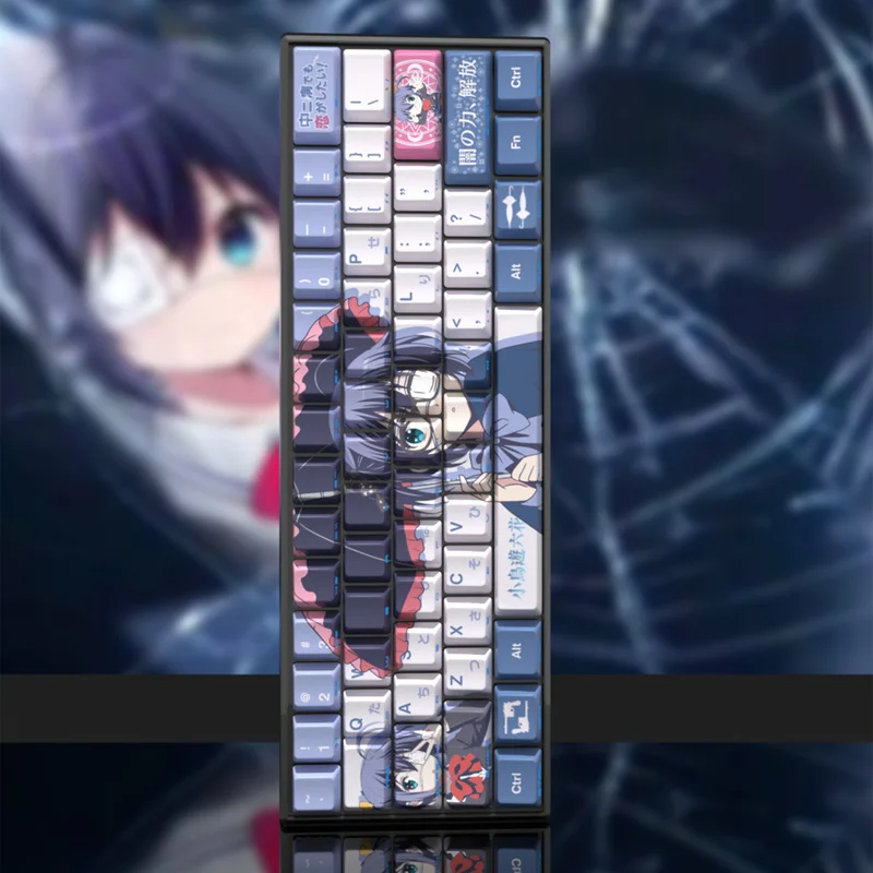 Takanashi Rikka Character Keycap Anime Surrounding Love Chunibyo&Other Delusions Side Carved Transparent Pbt Mechanical Keyboard