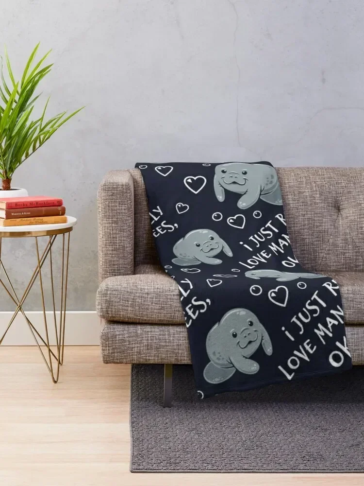 I Just Really Love Manatees, OK? Throw Blanket sofa bed Shaggy Winter beds Softest Blankets