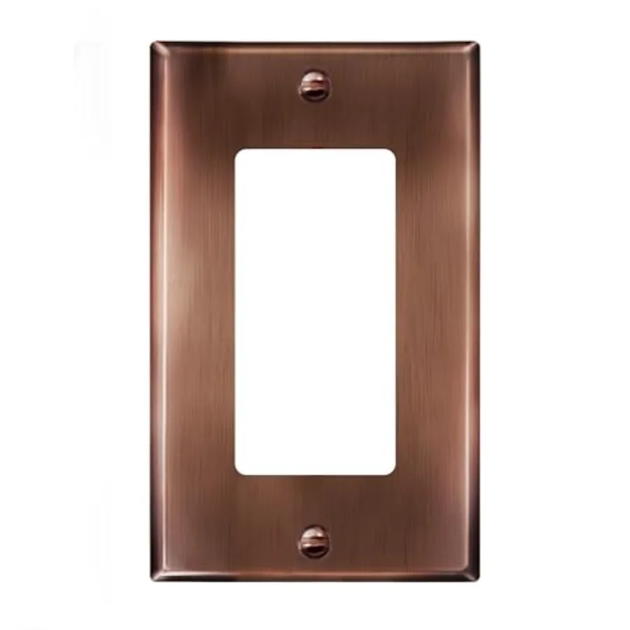 

Decorator Switch or Outlet Metal Wall Plate, Outlet Cover, Corrosion Resistant, Size 1-Gang 4.50" x 2.76", 201, 7731-AC