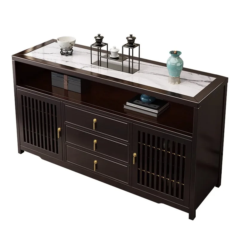 

New Chinese-style dining side cabinet Solid wood against the wall Living room Chinese-style entrance Storage household