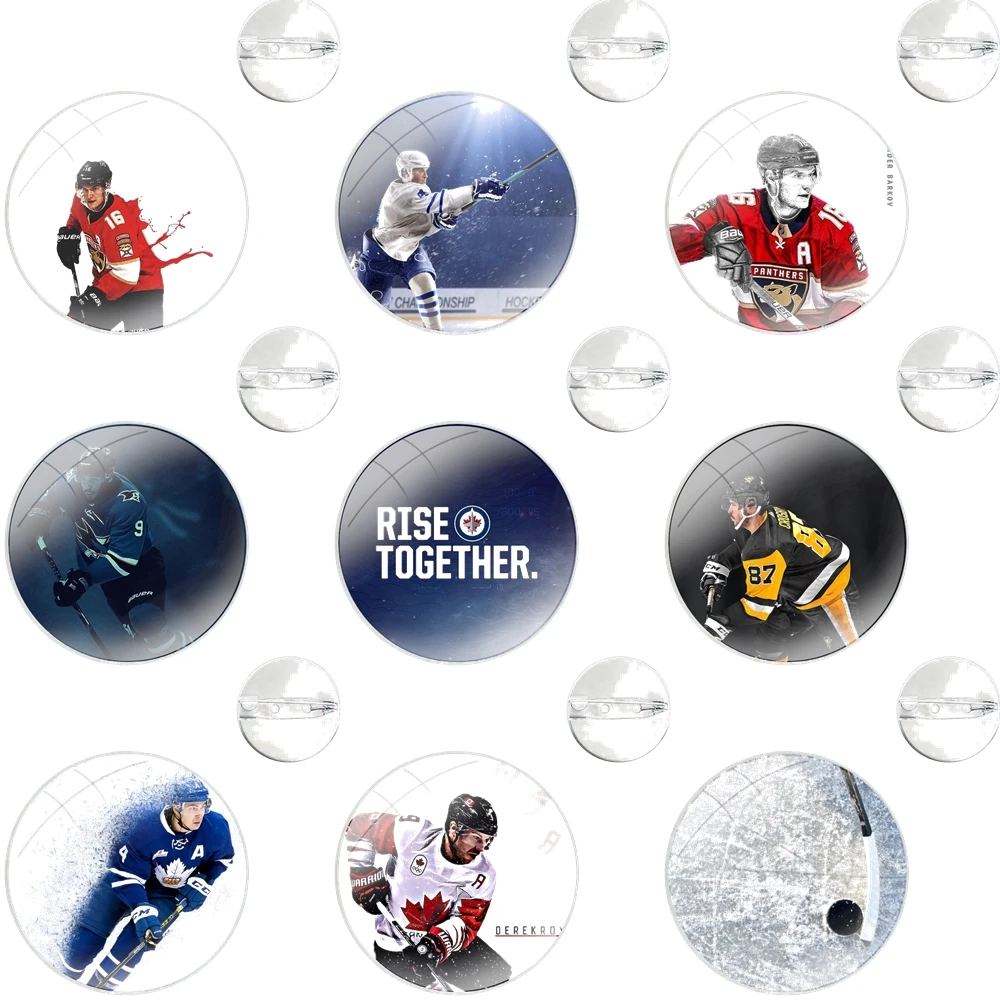 Pins Badge Metal Brooches For Clothes Backpack Decoration gift Love Ice Hockey Sport