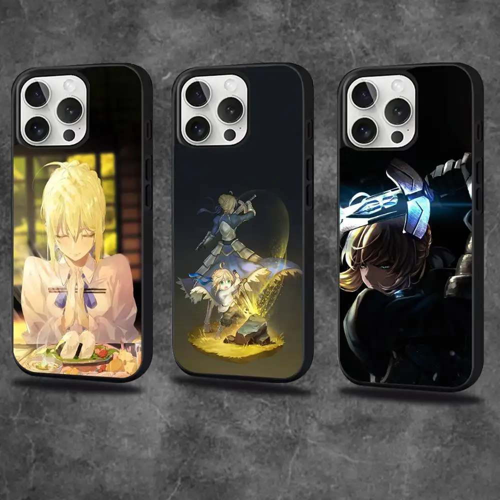 

Game F-Fate S-Saber Phone Case For iPhone 17,16,15,14,13,12,11,Pro,Max,Plus,Mini,SE4,E Magnetic Magsafe Wireless Charging