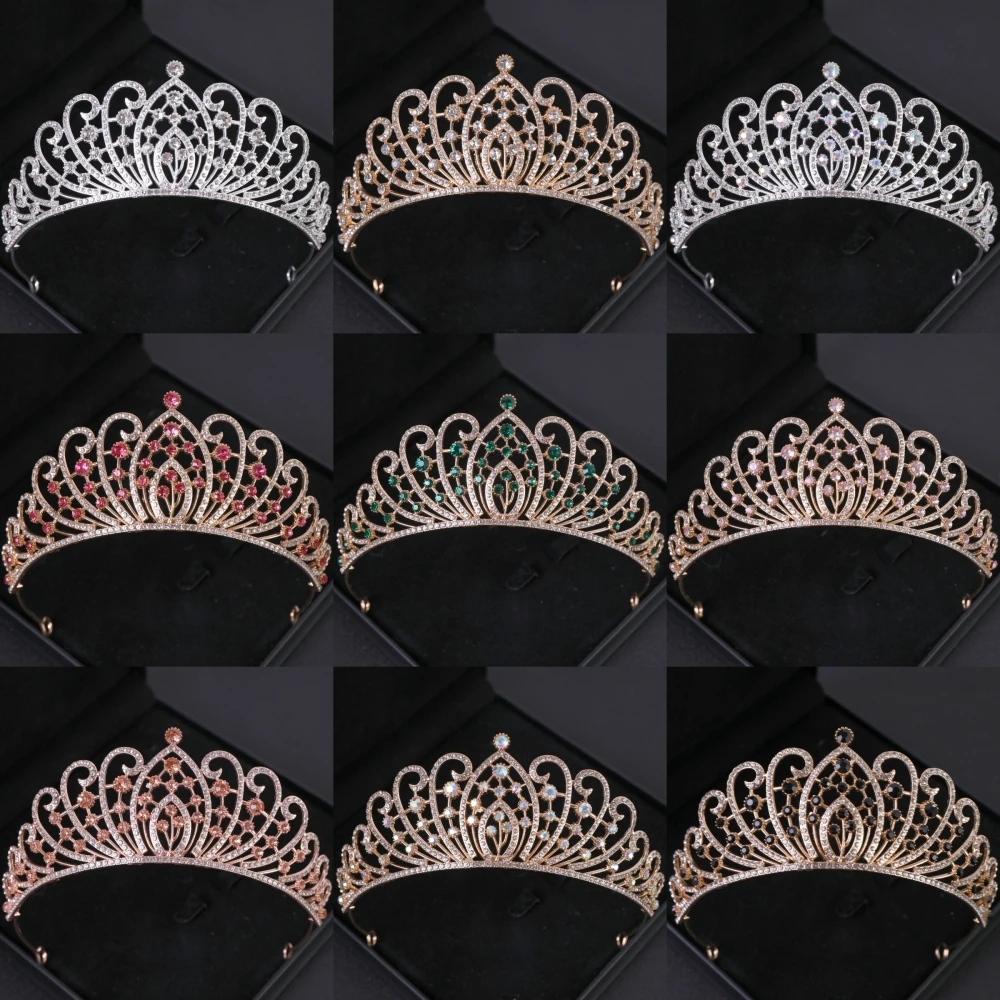 Baroque Crystal Tiaras And Crowns Rhinestone Prom Princess Diadem Crown Bridal Wedding Hair Accessories Jewelry Crown Tiara Gift