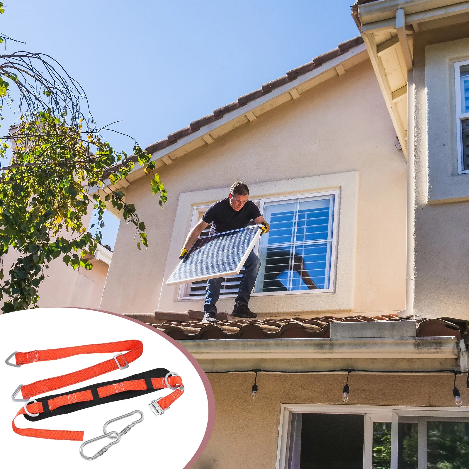 

High Strength Climbing Harness Outdoor Safety Belt Polyester Anti Falling Electrical Work Mountaineering Safety Belt