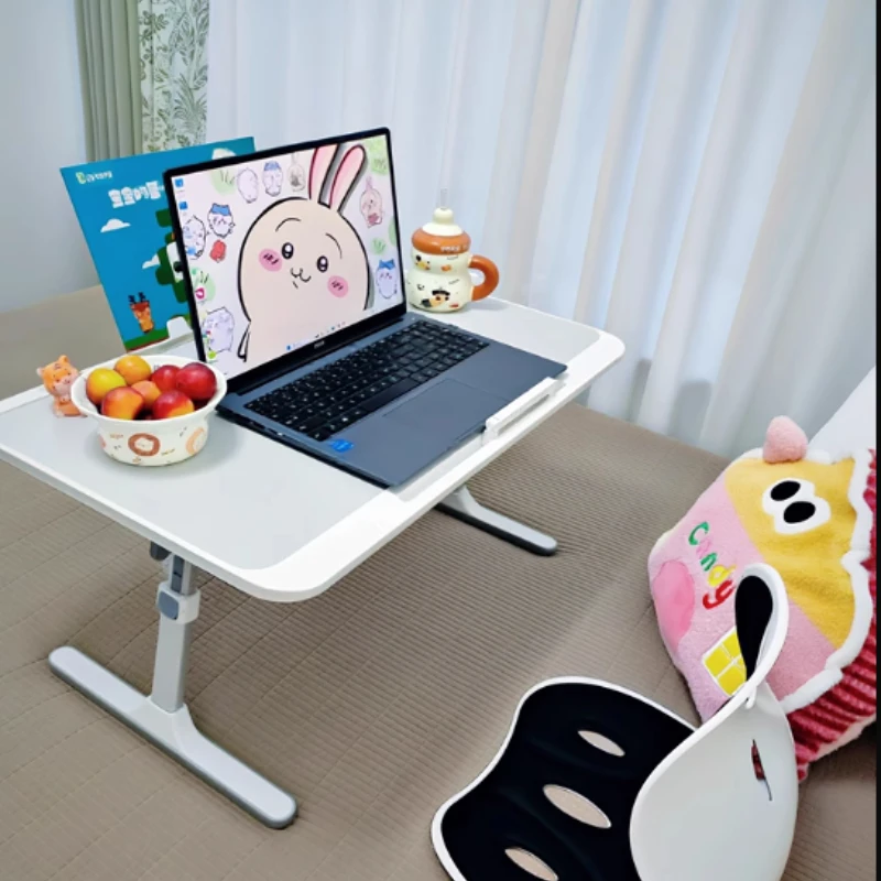 

Adjustable Bedside Laptop Table, Bed Desk with Slot, Height‑Adjustable Stand, Bay Window Work Surface for laptop use