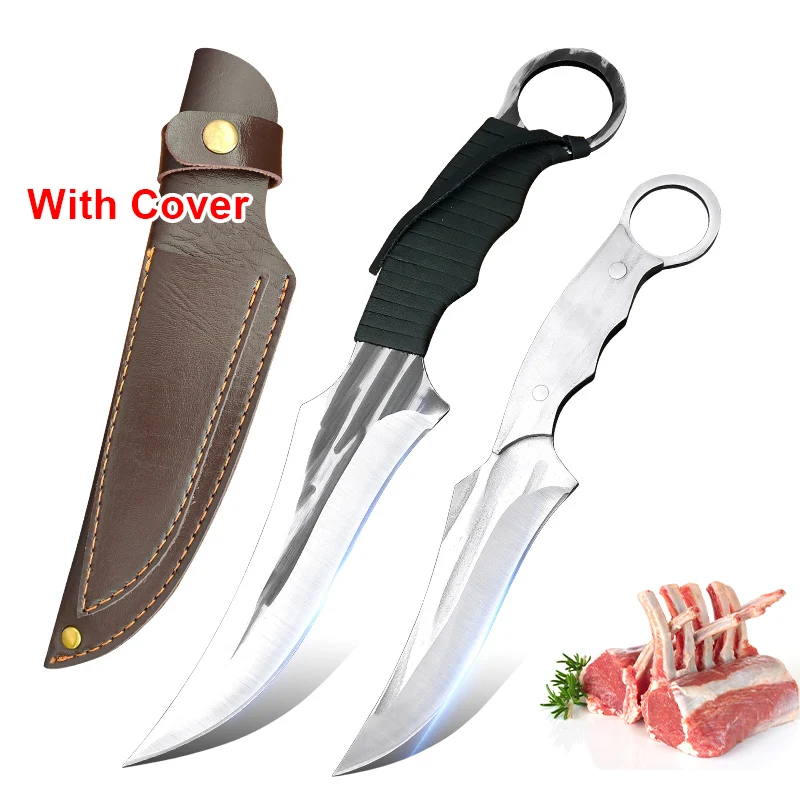 Juego de 2 uds de cuchillo para deshuesar Buther, cuchillo de utilidad con mango de acero inoxidable, cuchillo de Chef, carne, pescado, fruta, cuchillo afilado, juego de cuchillos de cocina