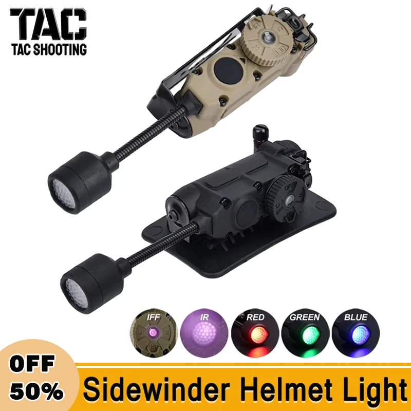 

WADSN Sidewinder Head Lamp FAST Helmet Light Red Green IR Blue White LED Strobe IFF Outdoor Hunting Auxiliary Lighting