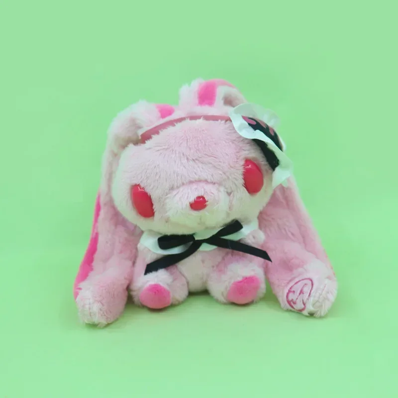 Kawaii Goth Pink Bunny Gloomys Bären-Augenmaske Plüschtier Schlüsselanhänger Allzweck-Hasen-Augenklappe Stofftier Plüsch-Rucksackanhänger – Detail 7