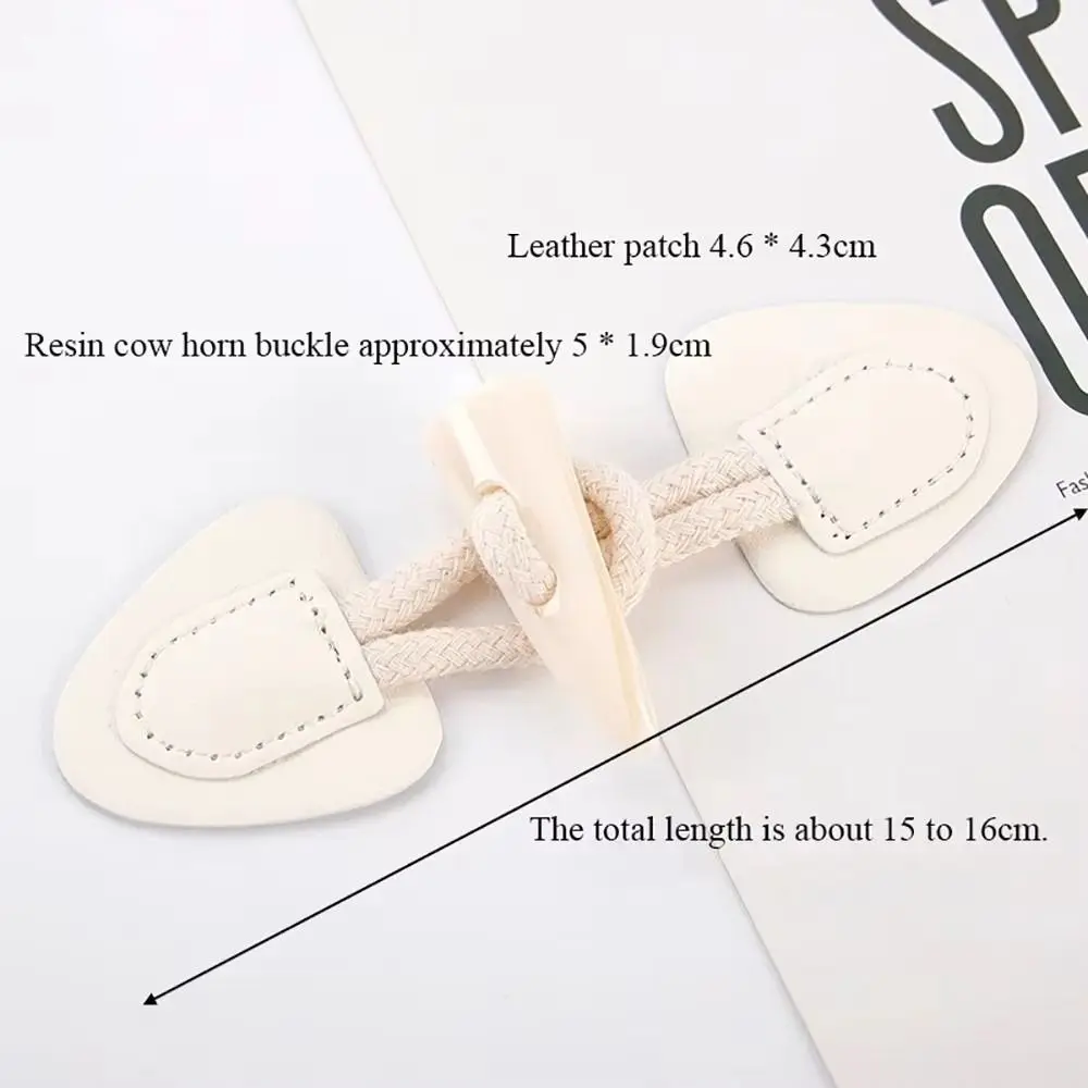New Vintage Horn Buckle Resin PU Leather Sew-On Horn Buttons Fastener Bags Decoration Sewing Crafts Button for Coats Jackets
