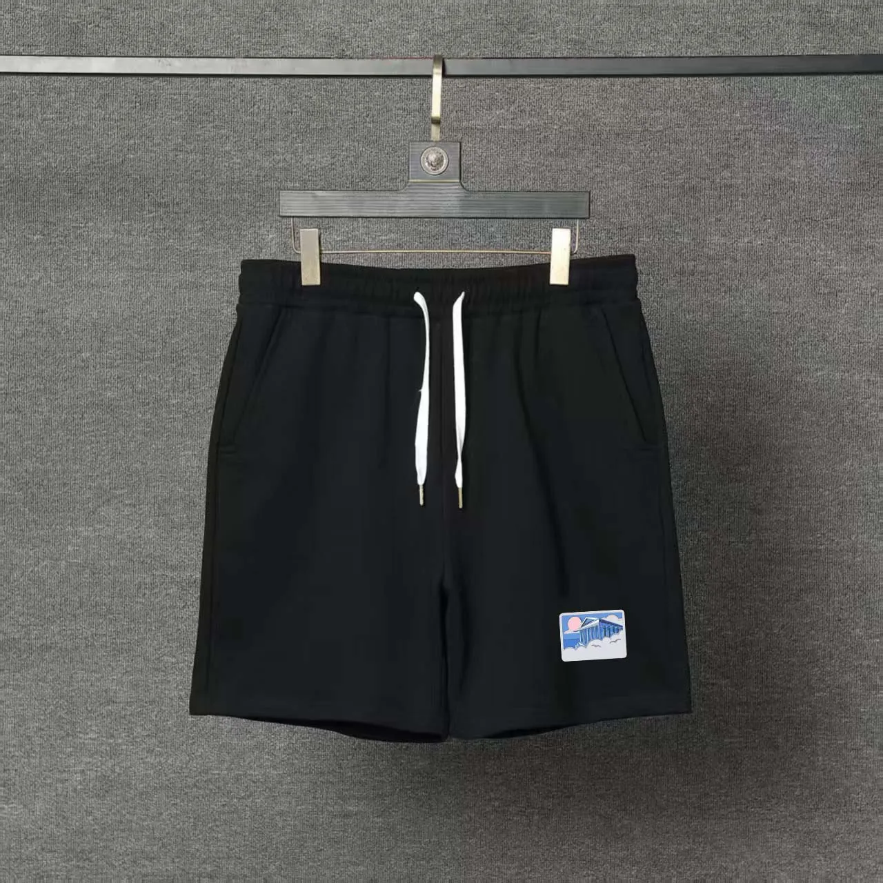 

2026 Casinoblank Paris Ancient Building Logo Patch Women Men Casual Sweatpants Shorts Hiphop Loose Fit Men Cotton Summer Shorts