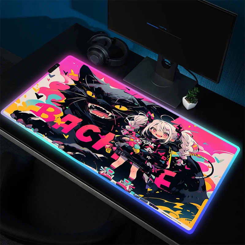 

Keyboard Mousepad Game Rubber Computer Mouse Pad RGB Gaming Mouse Mat Anime Large HD Print Desk Mat LED Gamer Keyboard Mats XXL