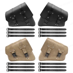 Motorcycle Saddlebags Side Tool Bag PU Leather Luggage Saddle Bag Fit For Harley Sportster XL 883 Hugger Sportster Universal