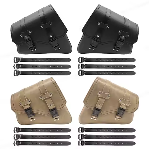 Motorcycle Saddlebags Side Tool Bag PU Leather Luggage Saddle Bag Fit For Harley Sportster XL 883 Hugger Sportster Universal