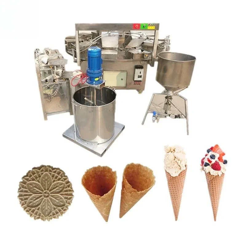 Automatic Customized Egg Roll Wafer Fish Line Ice Cream Paper Cone Communion Host Stick Making Machine Hot Sale
