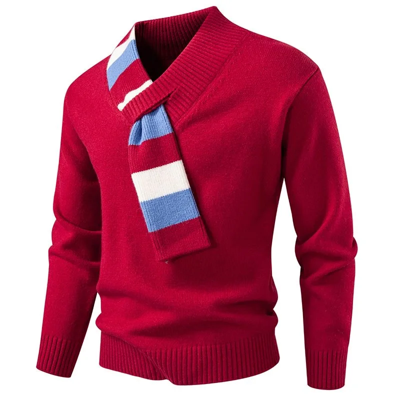 

Осень/зима, новая мода, однотонный американский ретро утолщенный теплый свитер, мужской свободный спортивный свитер большого размера высокого качества
