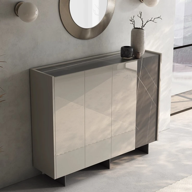 

# L Shoes Organizer Elegant Design Wood Storage Shoerack Interior High-end Luxury Shoe Cabinet Rock Plate