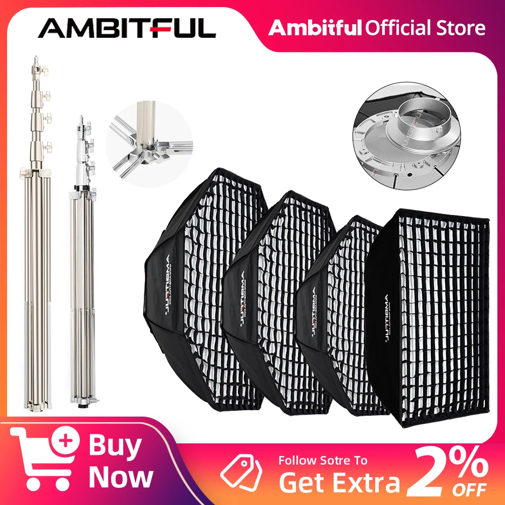 AMBITFUL восьмиугольный квадратный софтбокс с подставкой для освещения AL-280, стандартное крепление Bowens Profoto Elinchrom для EF300 EF200 SIDANDE GODOX AMBITFUL восьмиугольный квадратный софтбокс с подставкой для освещения AL-280, стандартное крепление Bowens Profoto Elinchrom для EF300 EF200 SIDANDE GODOX