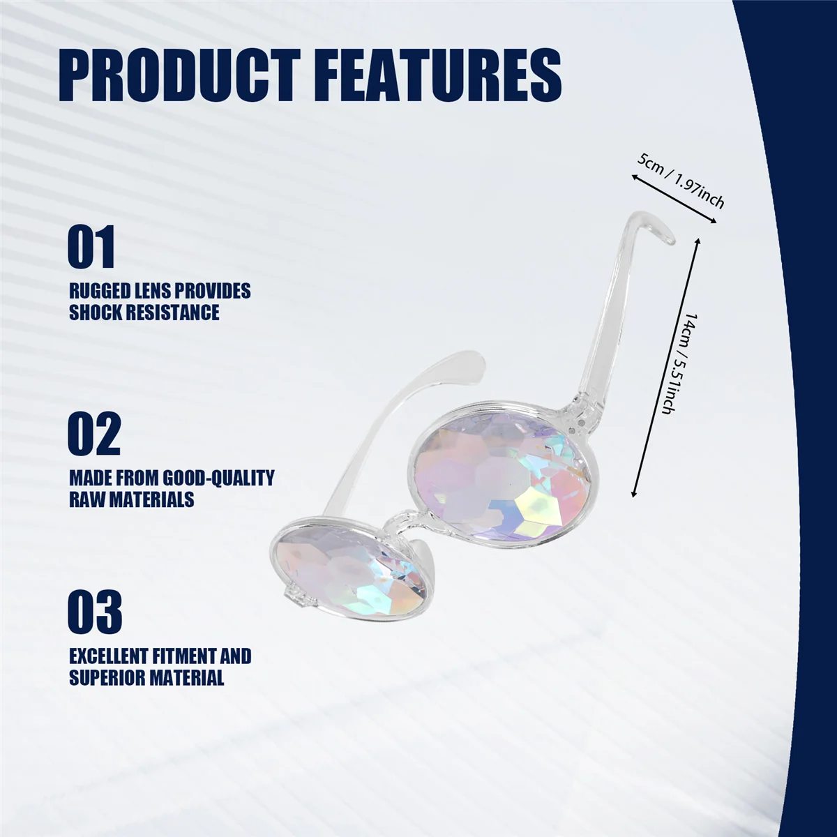 【Today-Only!】Kaleidoscope Glasses Rave Festival Party Sunglasses Diffracted Lens-Transparent