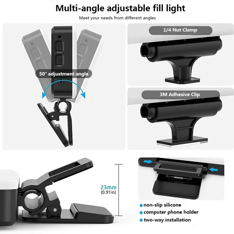 Lampu LED isi ulang khusus untuk selfie, siaran langsung, dan cahaya ambient portabel