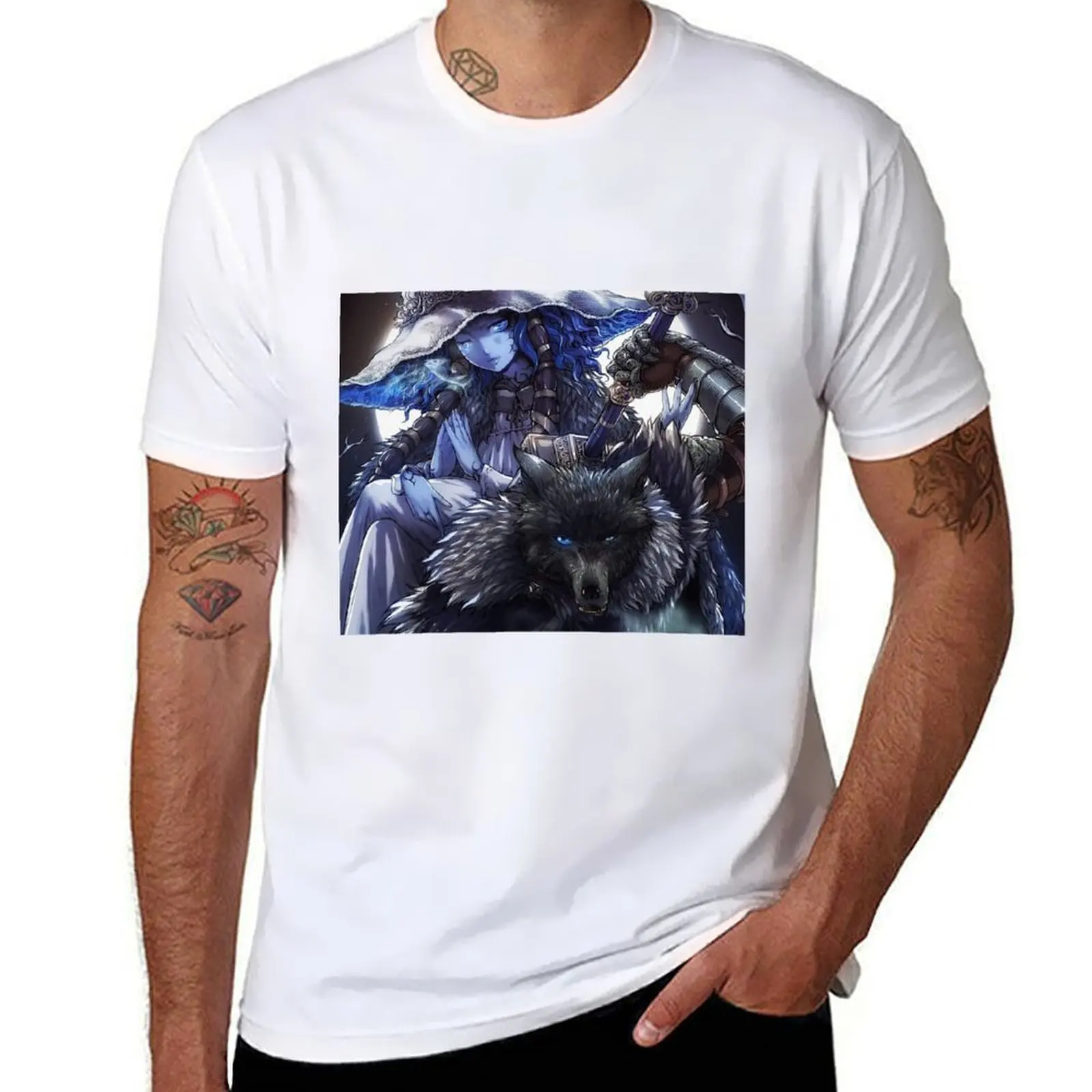

Ranni and Blaidd Tapestry T-Shirt t shirts designer t shirt man casual T-Shirt