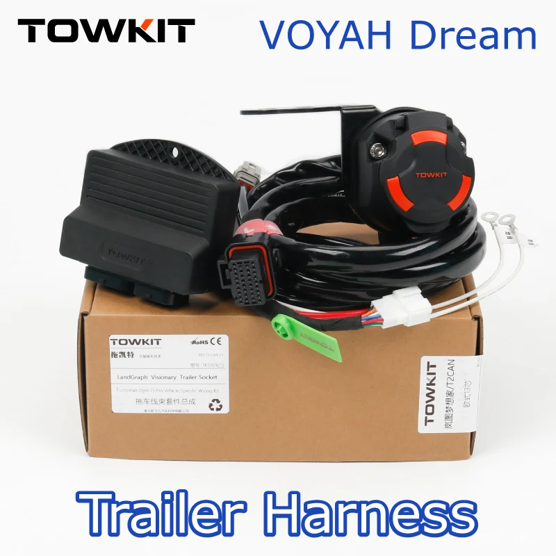 For VOYAH DreamTrailer Wiring harness Eur 13/7 pin trailer RV tail light signal Australia 12/7 pin CANbus Trailer controller