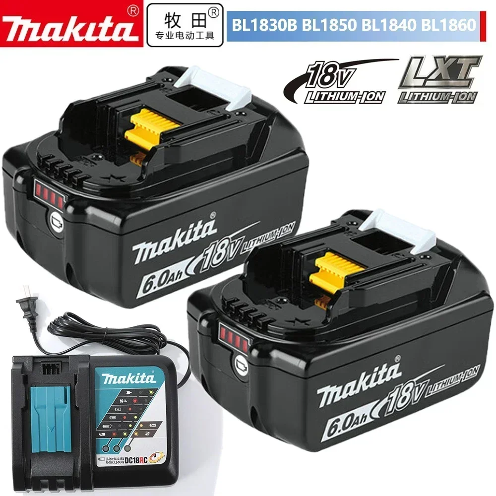 NEW Genuine Makita 18V 6Ah Rechargeable Power Tools Battery 18V makita with LED Li-ion Replacement LXT BL1860B BL1860 BL1850