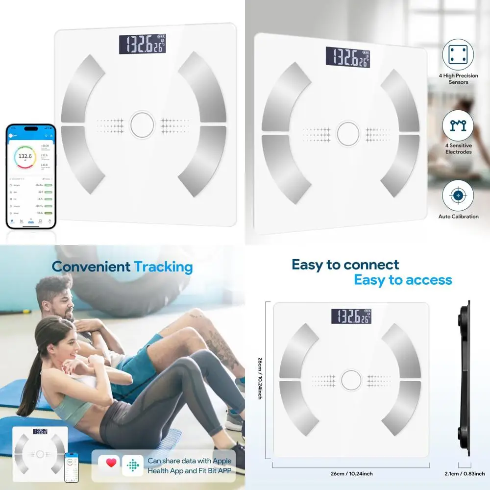 

Body Composition Analysis LED Display Smart Digital Body Fat Scale for Bathroom Use in White