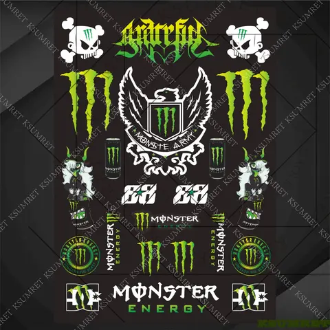 몬스터 에너지 오토바이 스티커 헬멧 엠블럼용 비닐