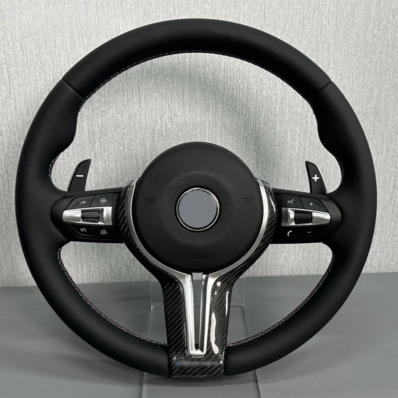 

For BMW M3 F30 F15 F16 F20 F21 F25 F26 M5 F10 F11 F06 F07 F12 F13 F01 E90 E90 X5 E70 E87 E81 M Sport Full Leather Steering Wheel